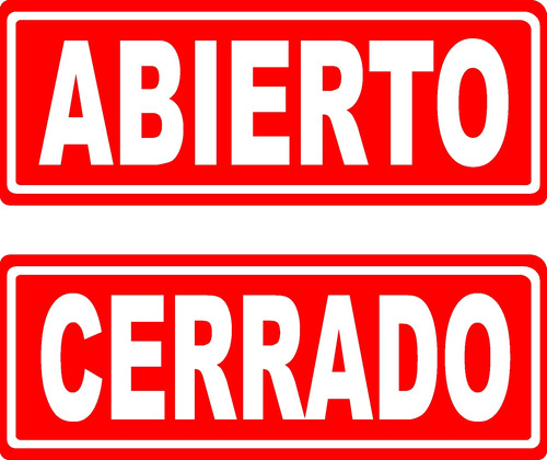 Cartel. Abierto-cerrado. Doble Faz. Pronto  P/colgar 