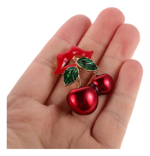Cherry Brooch: Decorative Lapel Sweater Brooch Clothing Red And