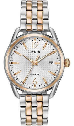 Citizen Eco Driveltr Silver Tone Dial Fe6086-74a Color de la correa Multicolor Color del bisel Multicolor Color del fondo Blanco