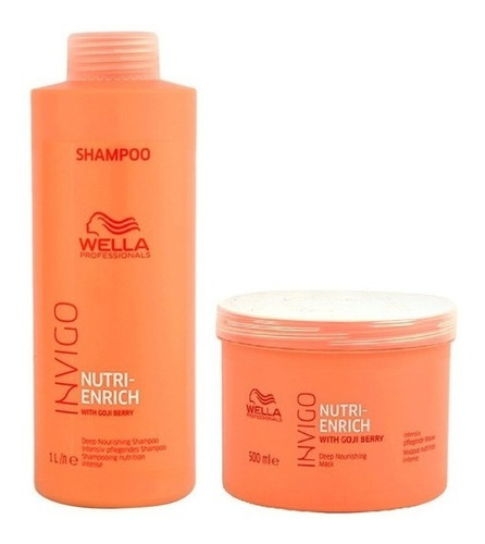 Wella Nutri-enrich Invigo Shampoo 1000ml + Baño De Crema 500
