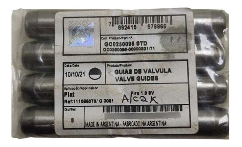 Guia Válvula Adm/esc 7mm Fiat Palio Fire 8v  Jogo