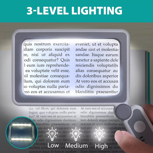 Lupa Recargable De 4x Para Lectura,con 10 Luces Led