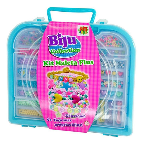 Kit Maleta Plus Biju Collection Azul Dm Toys