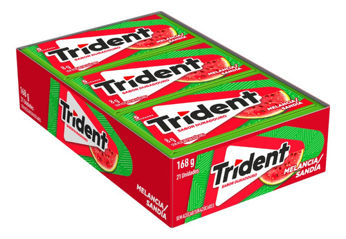 Chiclete Trident Sabor Melancia 1 Cx C/ 21 Unidades De 8 Grs