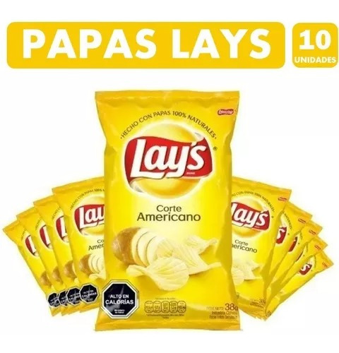 Lays Papas Fritas Corte Americano (manga De 10 Unidades)