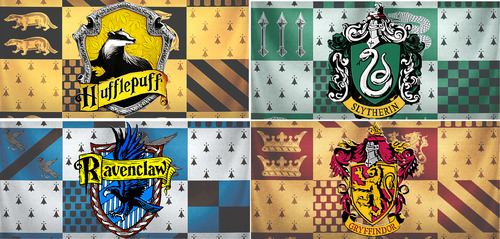 Tazas Harry Potter 4 Casas Gryffindor, Slytherin, Hufflepuff