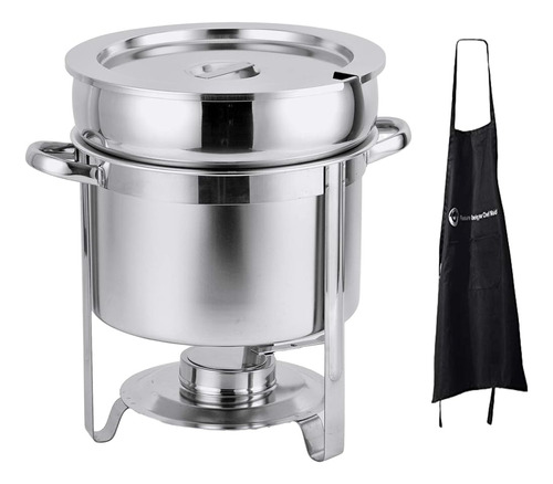 Chefq 7 Qt Deluxe Marmite Soup Chafer Con Acento Cromado Con