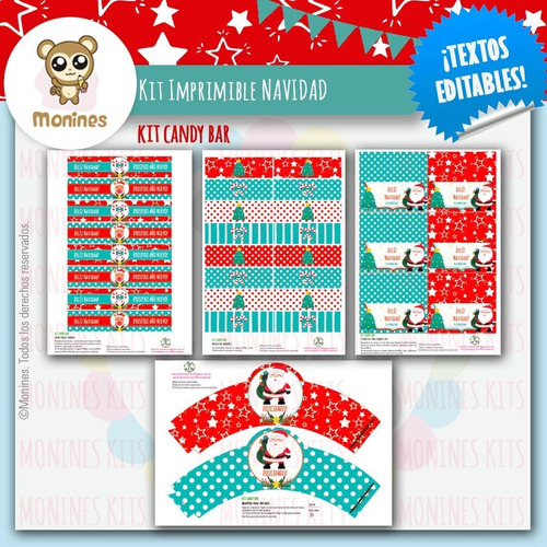 Kit Imprimible Navidad Santa ¡textos Editables!