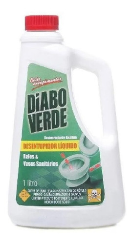 Desentupidor De Pias E Ralos Diabo Verde - 1 Litro