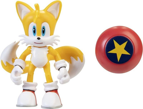 Sonic Hedgehog 10cm Modern Tails Star Spring Articulado Orig