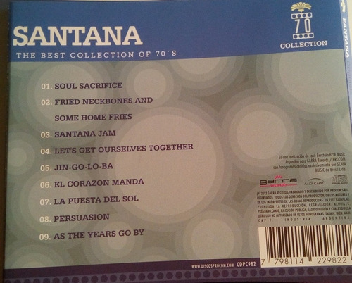 Cd Santana The Best Collection Of 70's