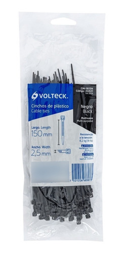 Cincho Plastico 18 Lb 15 Cm 1000 Pzas Volteck 44321