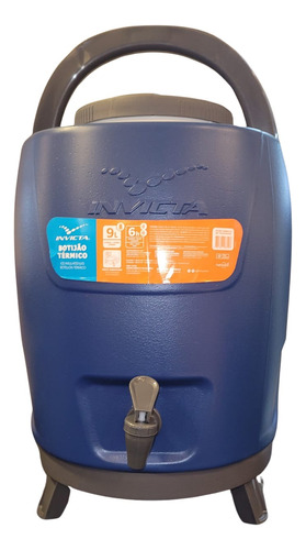 Termo Plastico Invicta C/canilla Y Patas 9lts Azul