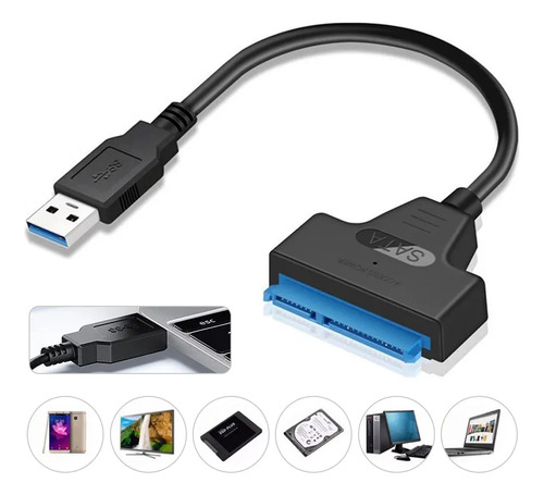 Cabo adaptador de disco rígido Noga USB 3.0 para Sata2.5 HDD - conector SATA - dock SATA - cabo SATA - cabo USB SATA - cabo USB - cabo SATA