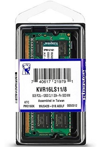 Memoria Ram Kingston  1.35v Ddr3l 8gb 1600mhz Kvr16ls