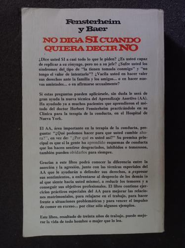 No Diga Sí Cuando Quiera Decir No - Herbert Fensterheim (Usado)