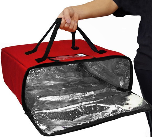 Bolsa Térmica Quadrada Bag Delivery Pizza Embalagem Até 52cm Cor Vermelha Voltagem N/a