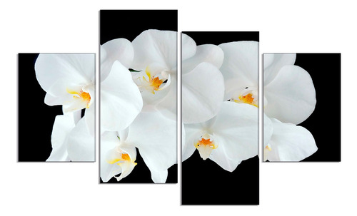 Set De 4 Cuadros Orquideas Blancas 80x150cm