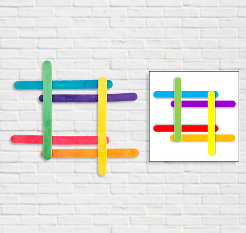 Juego Didactico Patrones Con Palitos De Colores + Tarjetas