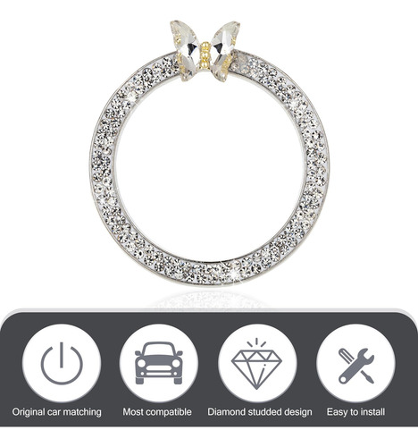 Anillo Decorativo De Arranque De Automóvil Botón Mariposa Di