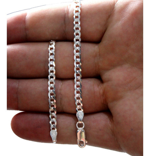 Pulseira De Prata Escama De Peixe 3,5mm Legitima 925 Fina