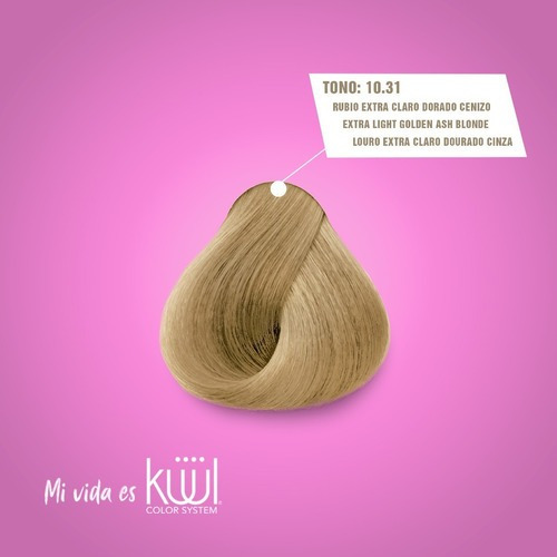 Kit Tinte Kuul Color System Kuul Tinte Color System Tono 10.31 Rubio Extra Claro Dorado Cenizo