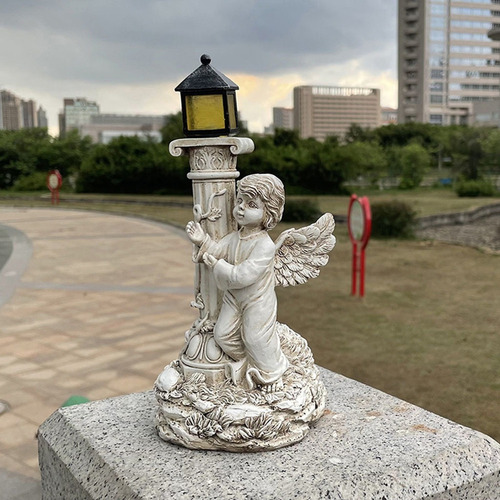 Z Figura De Ángel De Pilar Romano Vivo Columna Griega