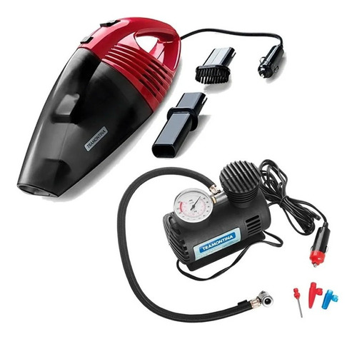 Kit Automovil Aspiradora Y Mini Compresor 12v Tramontina - S