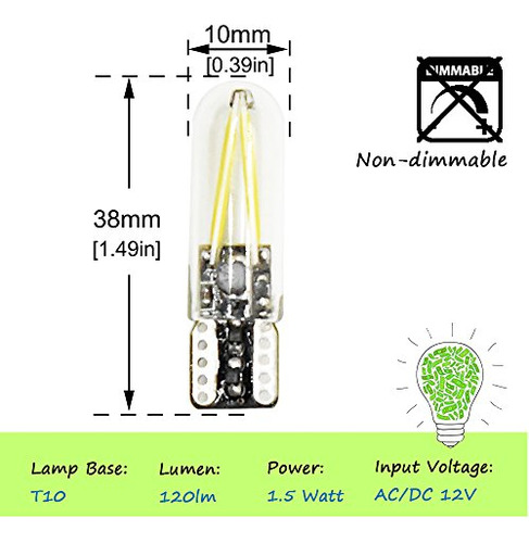 Bonlux T10 194 Base De Cuña Bombilla Led De Luz 15w Blanco C