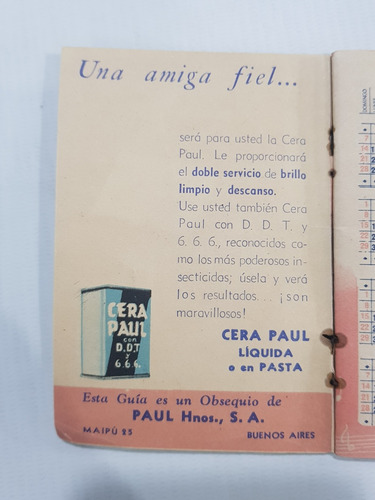 Imagen 4 de 9 de Antiguo Almanaque De Bolsillo 1951 Ceras Paul Mag 58835