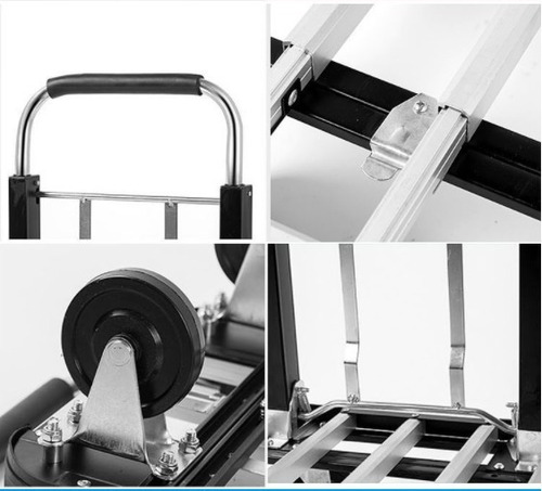 Imagen 3 de 10 de Carro Plataforma Zorra Plegable Cromada 150kg