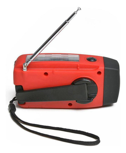 2 Linterna Autoalimentada De Radio Solar De Emergencia Rojo