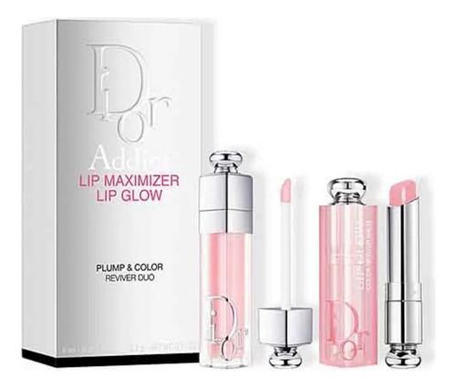 Dior Labial Set Travel Duo Lip Glow + Lip Maximizer Kit Pink