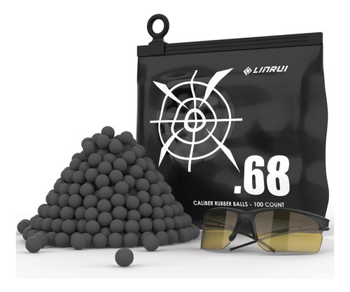 Linrui 100 Ct .68 Cal Paintballs Para Entrenamiento Y Bolas Azul.