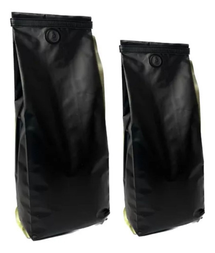 Set De 100 Bolsas Para Café Negro Mate 250 Y 500gr C V P & S