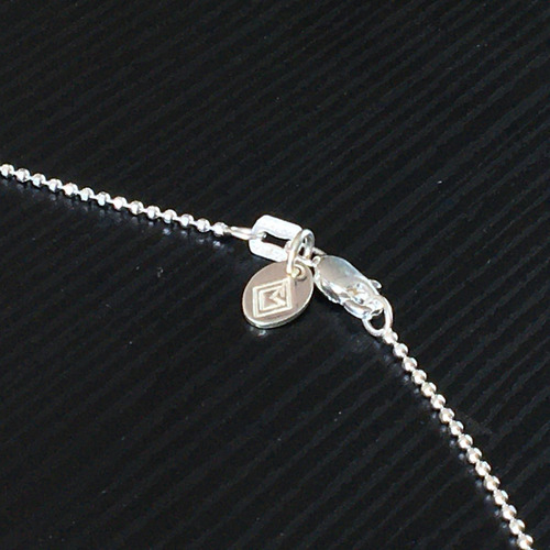 Cadena De Plata 925 De 40cm Bola Diamantada Agálea Joyería Color Plateado