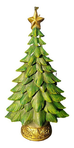 Imagen 2 de 3 de Escultura Árbol De Navidad 30cm Y Misterio. Navideño.