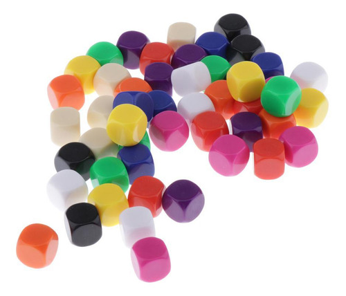 50pieces Square Edge Dados En D6 Six Sided Rpg Gaming Gift