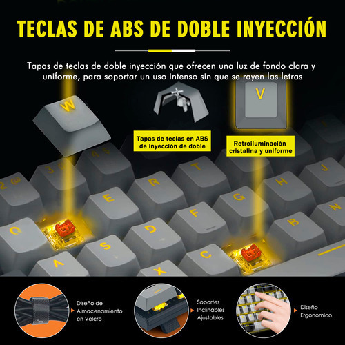 Para Terport 65% Teclado Gamer Español Z11 Con Keycaps