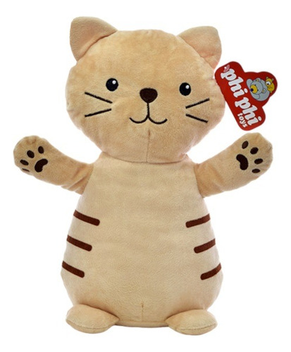 Peluche Gato Phi Phi Toys Mediano Dame Abrazo Suave Marrón