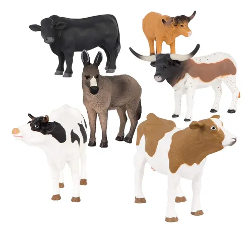Set De 3 Figuras De Animales De Granja Terra By Battat – Cerdo, Burro Y Vaca Realistas, Juguetes Educativos De Imaginación Para Niños +3 Años, Fomenta La Compasión Por Los Animales