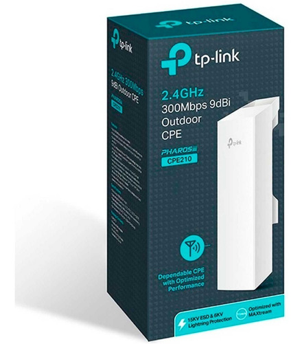 Access Point Exterior Tp-link Pharos Cpe210 300mbps 9dbi Color Blanco