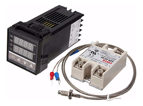 Controlador De Temperatura Digital Lcd Pid Rex-c100 + K