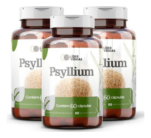 Psyllium - 60 Cáps Kit Com 3 Potes
