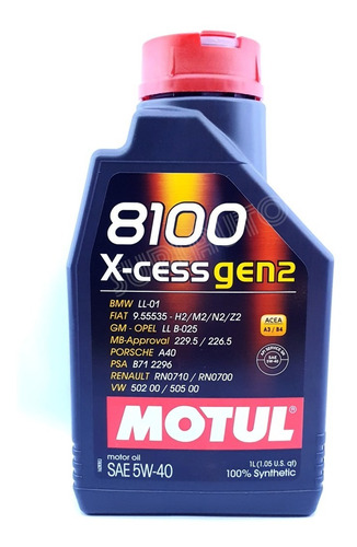 Óleo Motul 8100x-cess 5w40 100% Sintético - 1 Litro