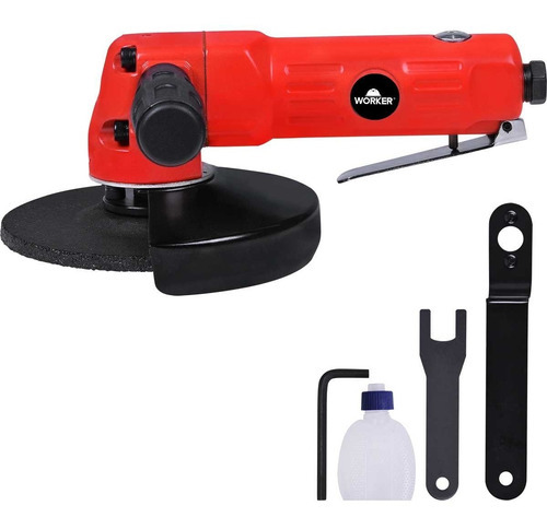 Esmerilhadeira Angular Pneumática 5 125mm Worker 993409 Cor Vermelho