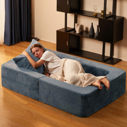 Sofá Cama Plegable Individual 3 En 1, Sillón Con Almohada