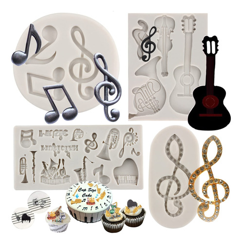 Sijiangmold Molde De Fondant Para Notas Musicales, Molde De 