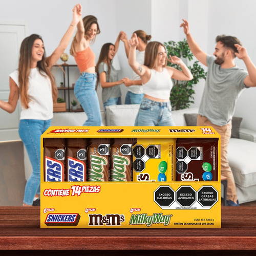 Snickers, M&ms Y Milky Way Surtido De Chocolates -14 Piezas