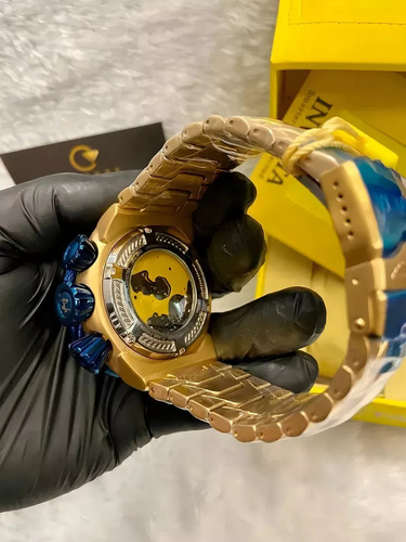 Relógio Invicta Reserve Thunderbolt 21347 53mm Gold 18k Blue